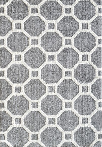 Dynamic Rugs SILKY SHAG 5903-901 Silver and White
